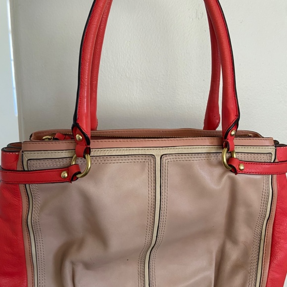 Like NEW coral and pink Coach handbag. MINT! - Picture 2 of 7